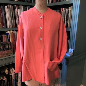 Galina Wang 100% Silk Long-sleeve Tunic Blouse
